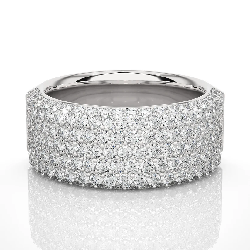 Luxury Gold Diamond Pavé Statement Band Ring