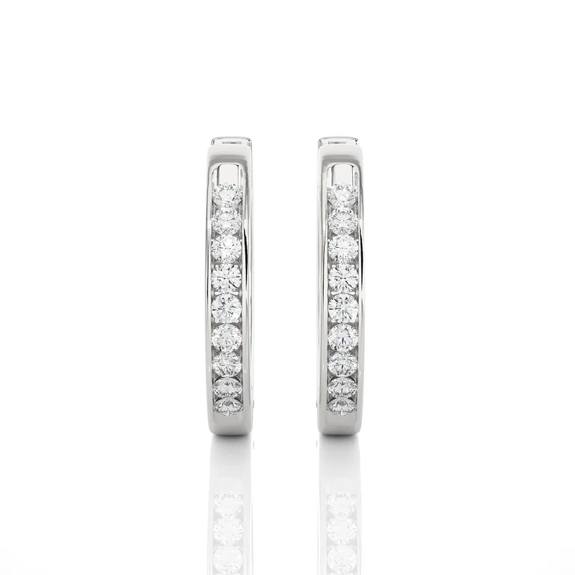 Aurelia Round Diamond Pavé Huggie Hoop Earrings