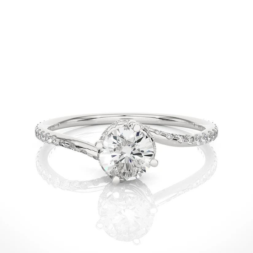 Celestia Grace Round Diamond Engagement Ring