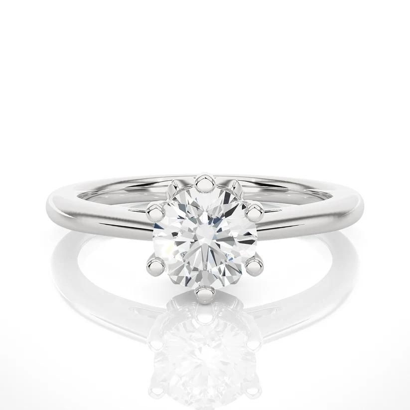 Classic Round Solitaire Diamond Engagement Ring in 10K/14K/18K Yellow Gold