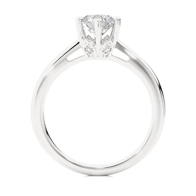 Classic Round Solitaire Diamond Engagement Ring in 10K/14K/18K Yellow Gold