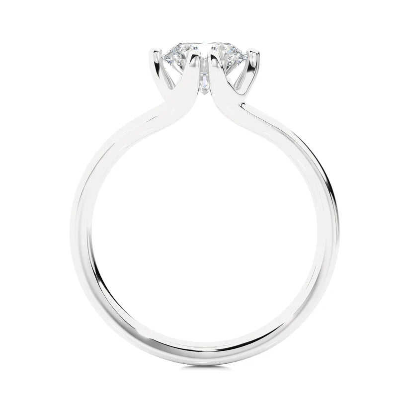Gold Round Solitaire Engagement Ring for Women | Classic Diamond Wedding Ring