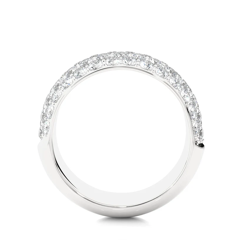 Luxury Multi-Row Diamond Gold Band Ring