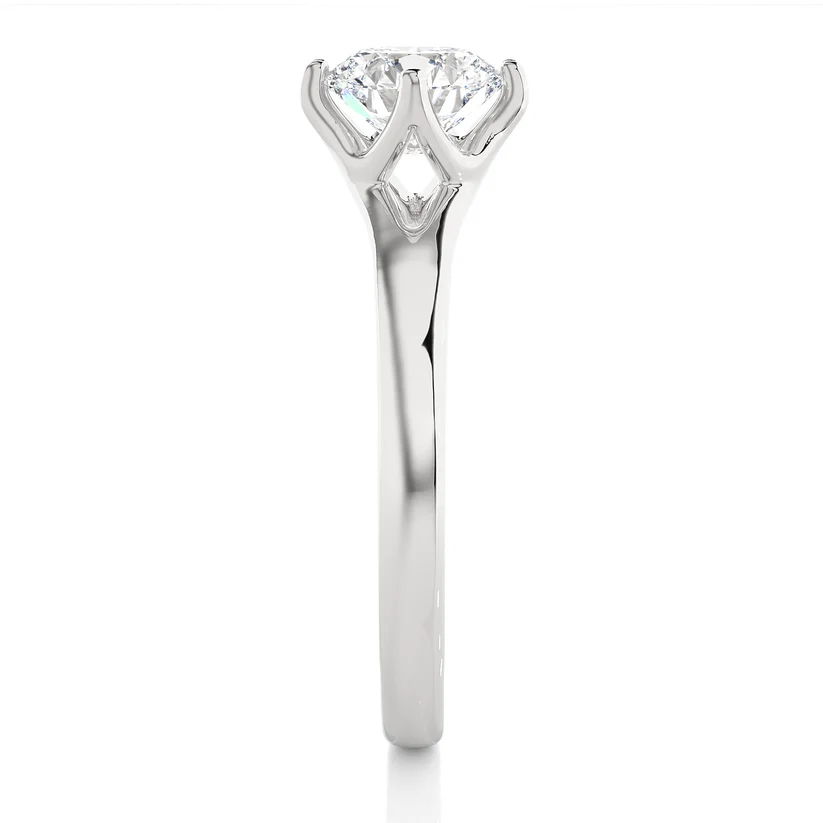 Gold Round Solitaire Engagement Ring for Women | Classic Diamond Wedding Ring