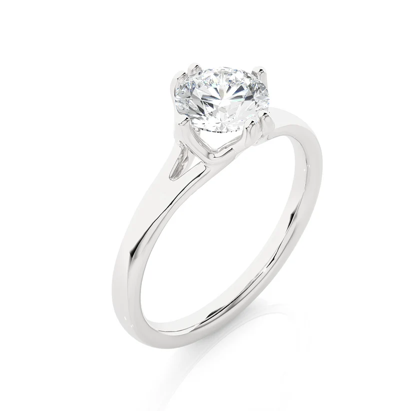 Gold Round Solitaire Engagement Ring for Women | Classic Diamond Wedding Ring