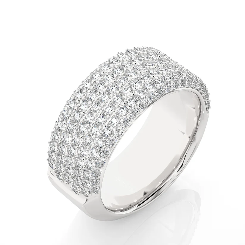 Luxury Gold Diamond Pavé Statement Band Ring