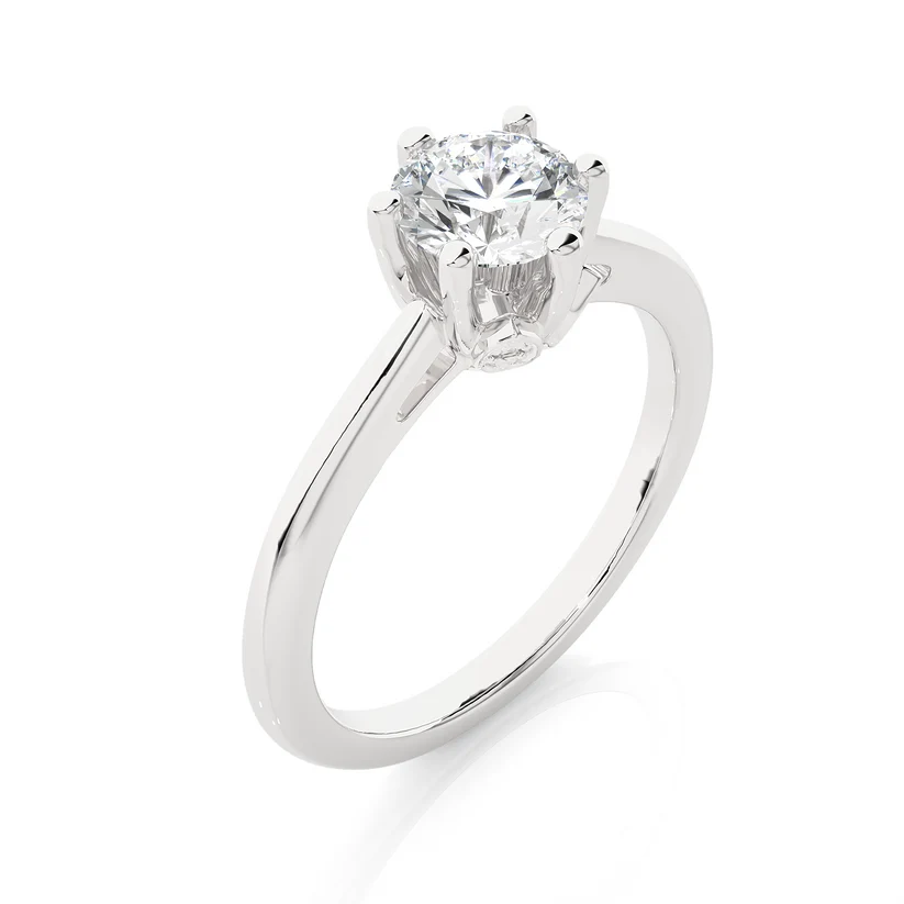 Classic Round Solitaire Diamond Engagement Ring in 10K/14K/18K Yellow Gold
