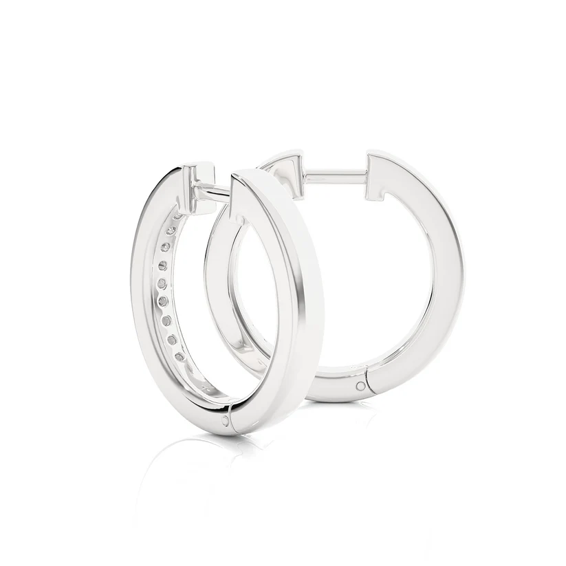 Aurelia Round Diamond Pavé Huggie Hoop Earrings