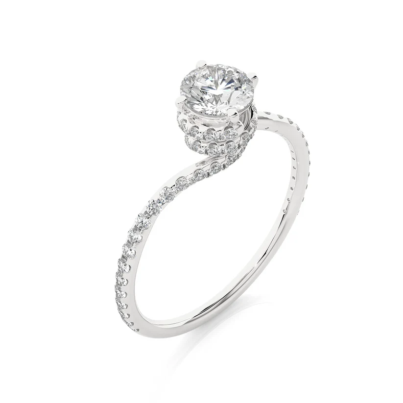Celestia Grace Round Diamond Engagement Ring
