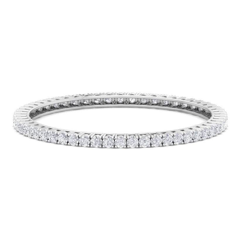 Regal Radiance Round Diamond Tennis Bangle ( 0.20 ct per Diamond )
