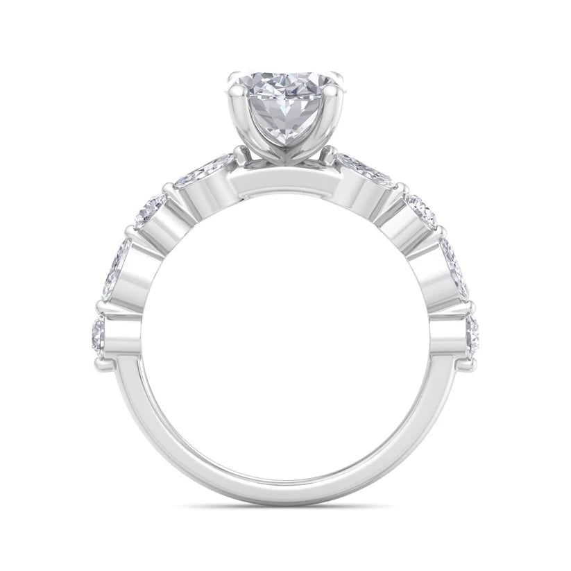 Elegant Oval Cut Diamond Halo Gold Ring