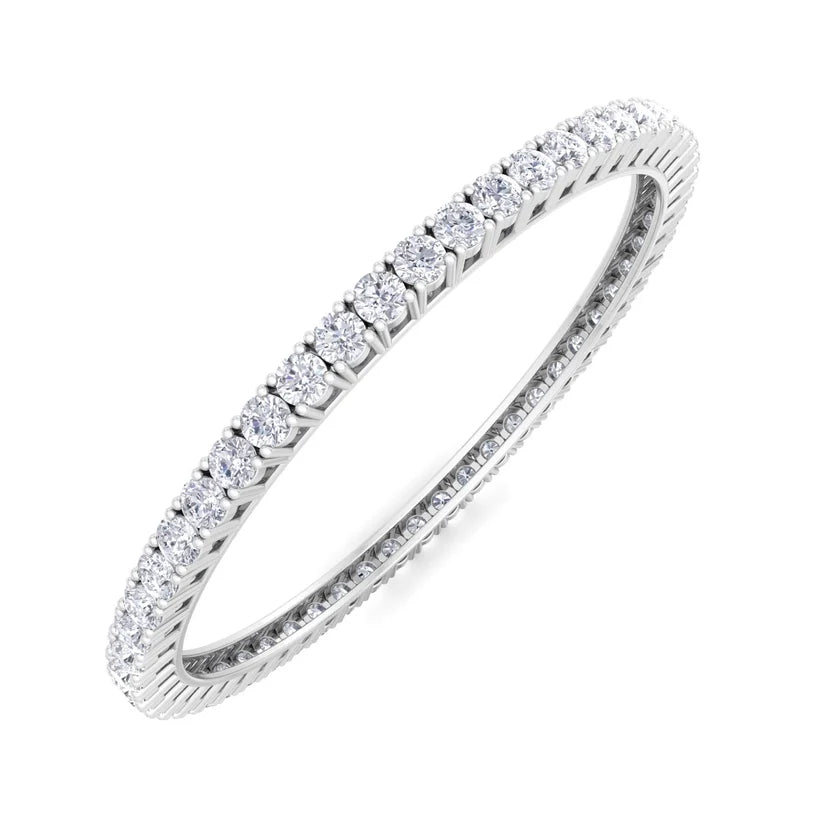 Regal Radiance Round Diamond Tennis Bangle ( 0.20 ct per Diamond )