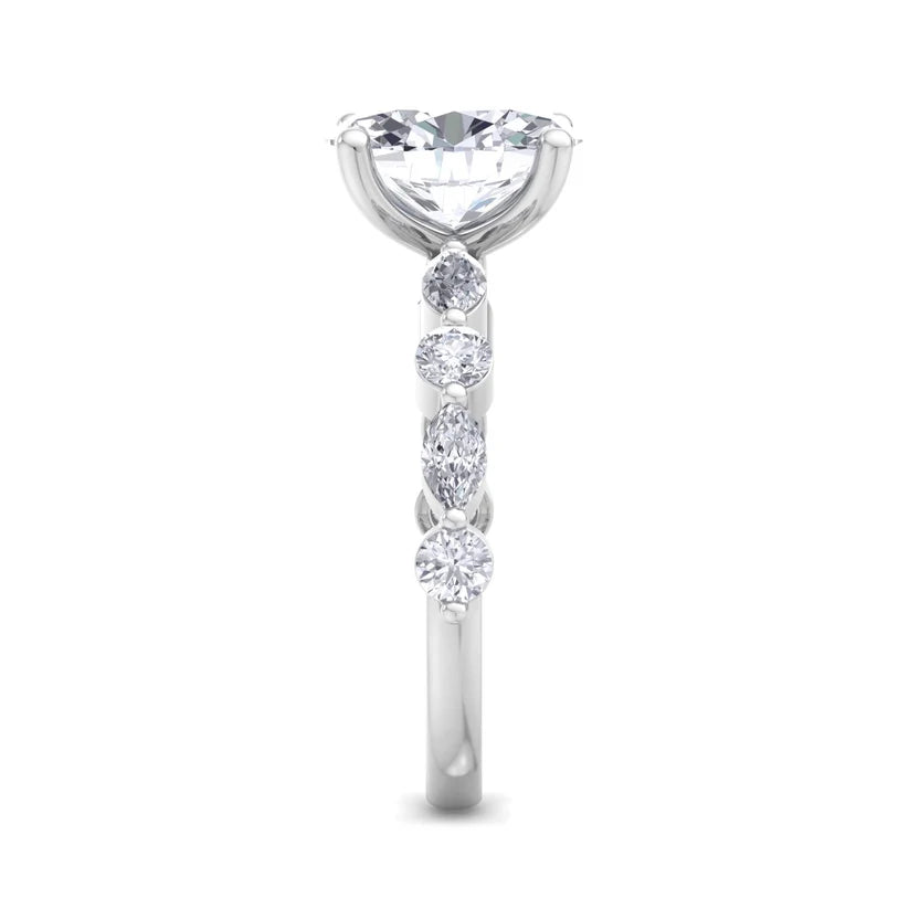 Elegant Oval Cut Diamond Halo Gold Ring