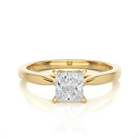 Princess Cut Diamond Solitaire Engagement Ring in Solid 10K/14K/18K Gold
