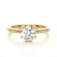 Classic Round Solitaire Diamond Engagement Ring in 10K/14K/18K Yellow Gold