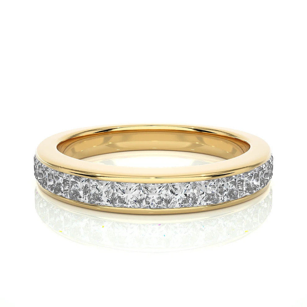 Classic Gold princess Diamond Eternity Band Ring