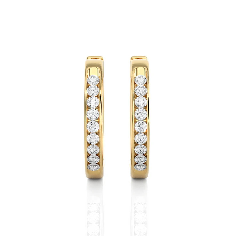 Aurelia Round Diamond Pavé Huggie Hoop Earrings