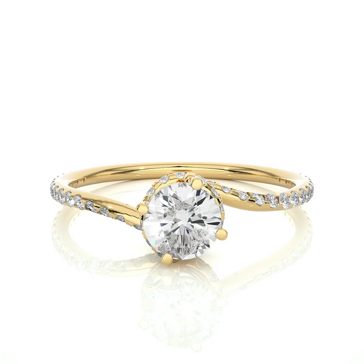 Celestia Grace Round Diamond Engagement Ring