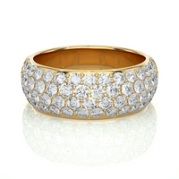 Luxury Multi-Row Diamond Gold Band Ring