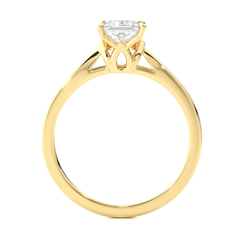 Princess Cut Diamond Solitaire Engagement Ring in Solid 10K/14K/18K Gold