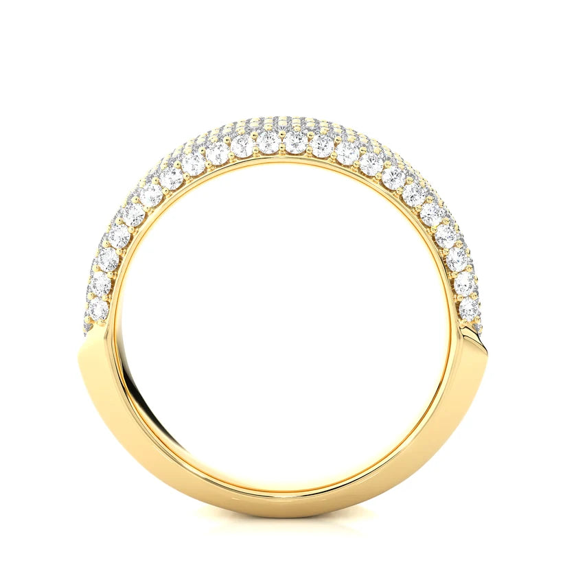 Luxury Gold Diamond Pavé Statement Band Ring