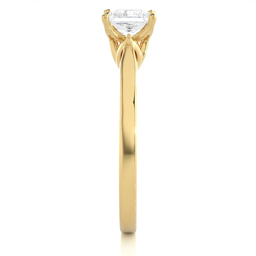 Princess Cut Diamond Solitaire Engagement Ring in Solid 10K/14K/18K Gold