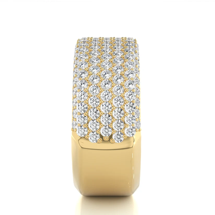 Luxury Gold Diamond Pavé Statement Band Ring