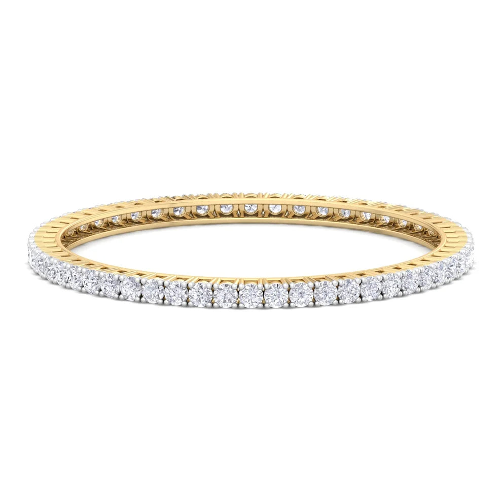 Regal Radiance Round Diamond Tennis Bangle ( 0.20 ct per Diamond )