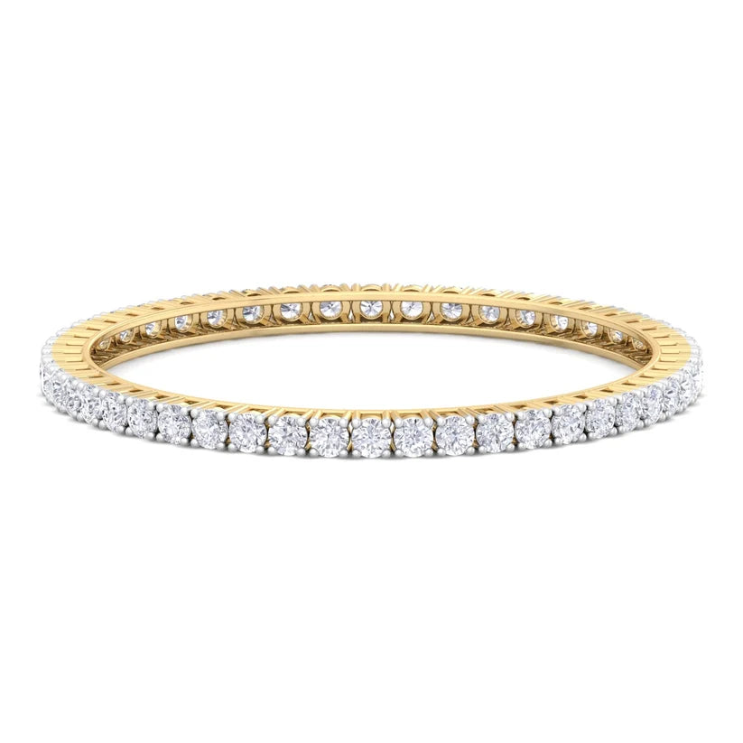 Celestial Radiance Round Diamond Bangle ( 0.25 ct Per Diamond )