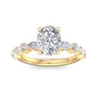 Elegant Oval Cut Diamond Halo Gold Ring