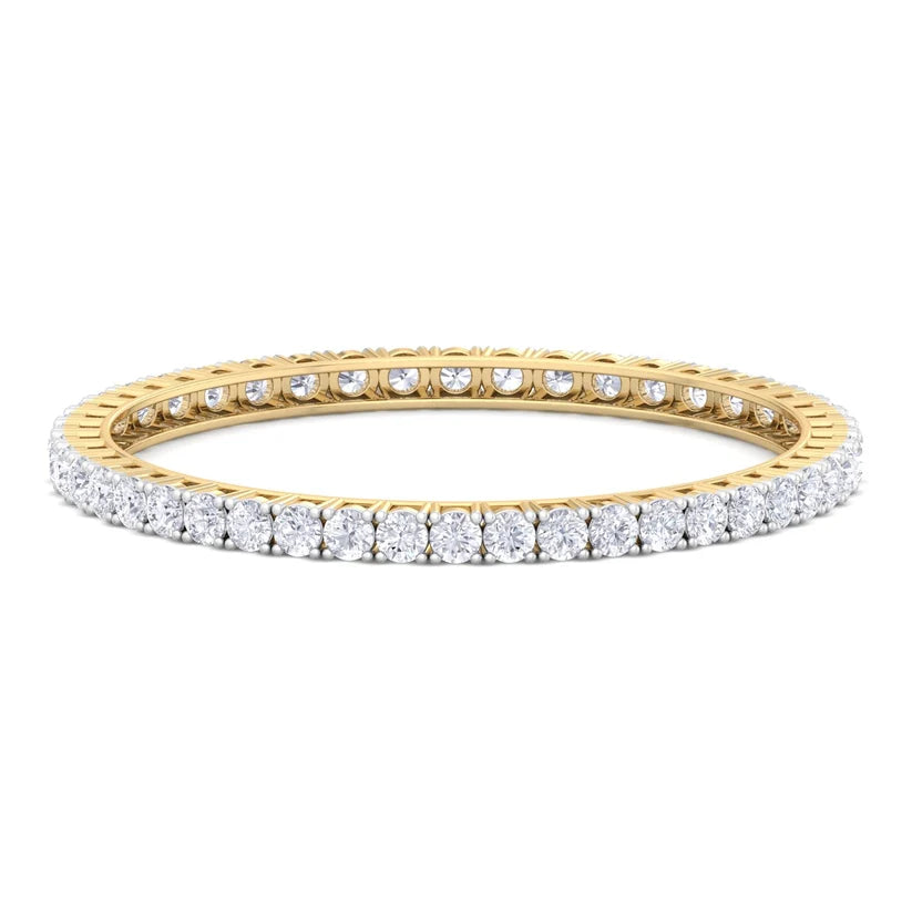 Luminous Crown Round Diamond Bangle ( 0.30 ct Per Diamond )