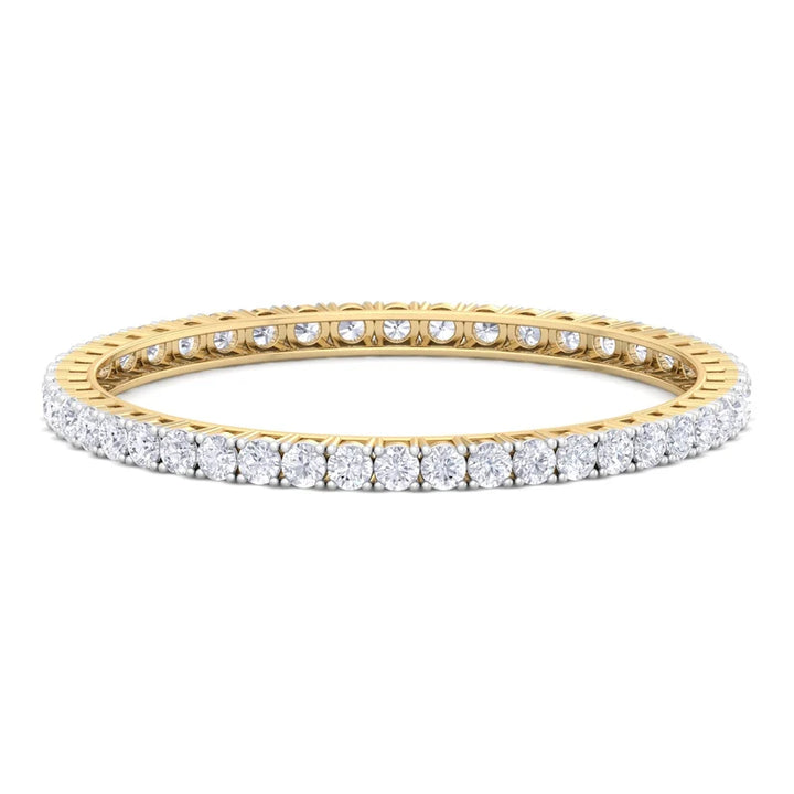 Luminous Crown Round Diamond Bangle ( 0.30 ct Per Diamond )