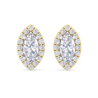 Aurelia Marquise-Cut Diamond Halo Stud Earrings