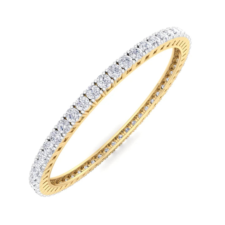 Regal Radiance Round Diamond Tennis Bangle ( 0.20 ct per Diamond )