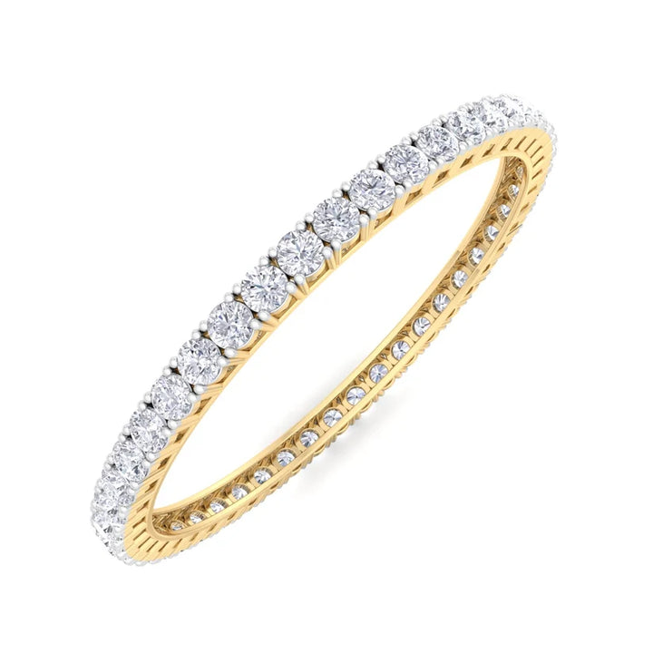 Luminous Crown Round Diamond Bangle ( 0.30 ct Per Diamond )