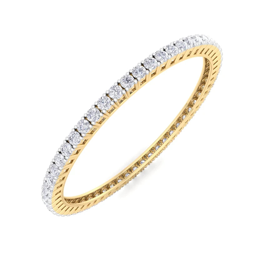Royal Radiance Round Diamond Bangle ( 0.15 ct Per Diamond )