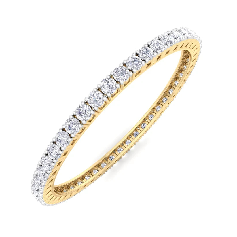Celestial Radiance Round Diamond Bangle ( 0.25 ct Per Diamond )