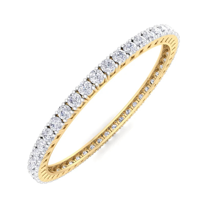Celestial Radiance Round Diamond Bangle ( 0.25 ct Per Diamond )