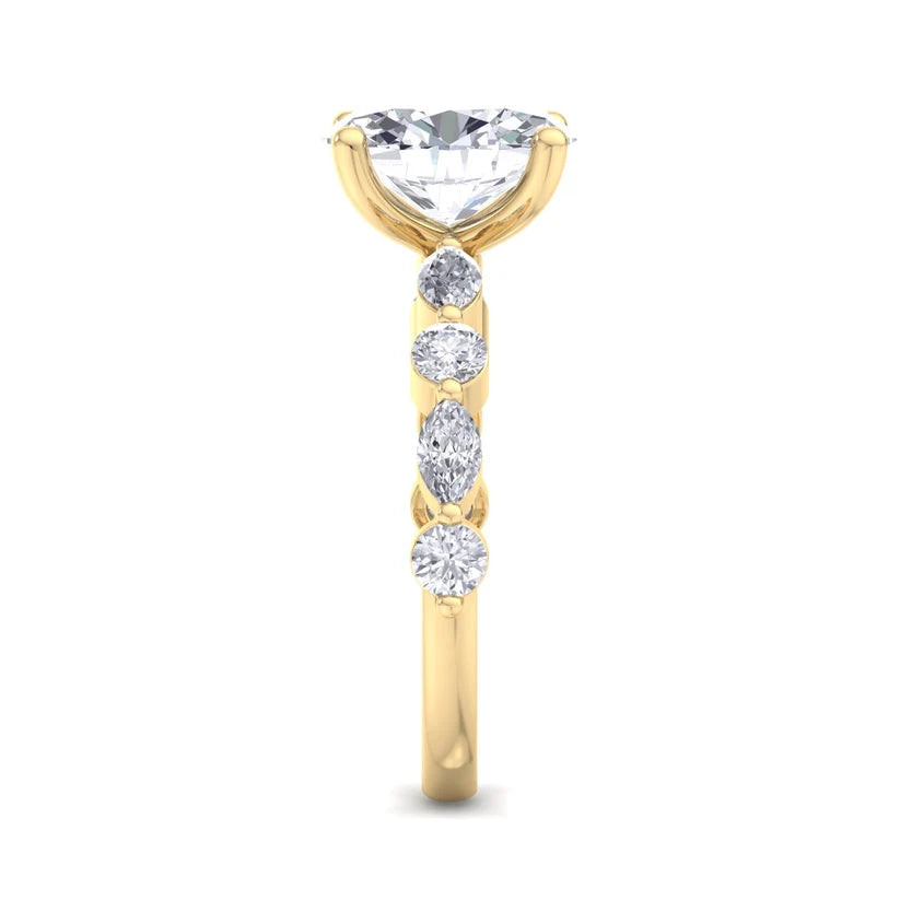 Elegant Oval Cut Diamond Halo Gold Ring