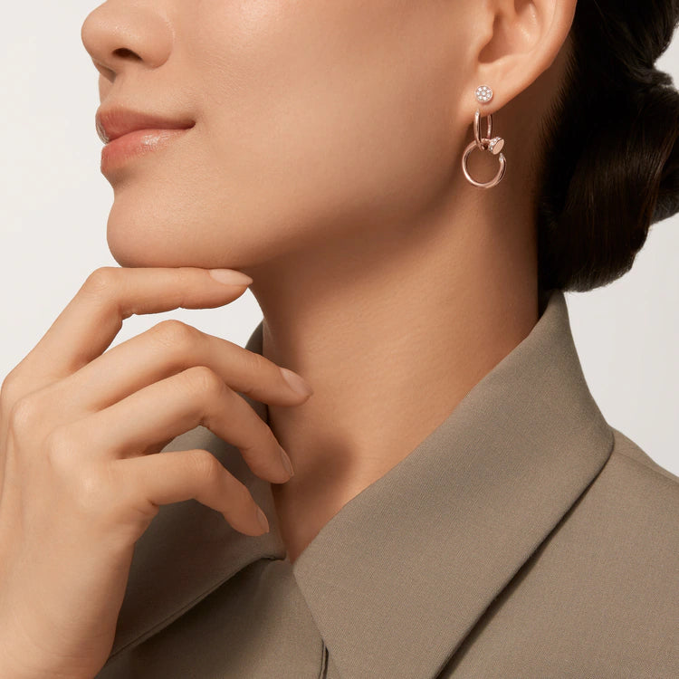 Celestial Circle Diamond Drop Earrings