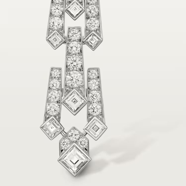 Celestial Geometric Diamond Drop Earrings
