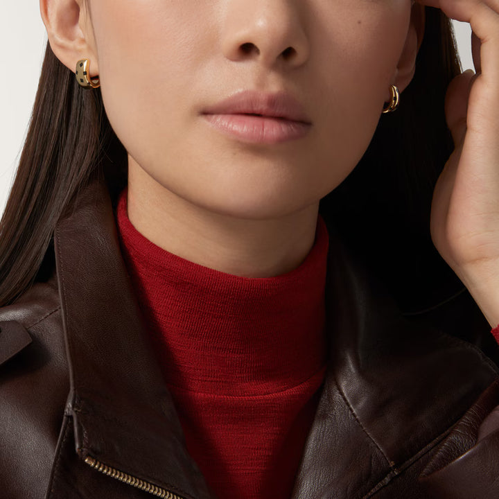 Noir Panther Sculpted Gold Earrings
