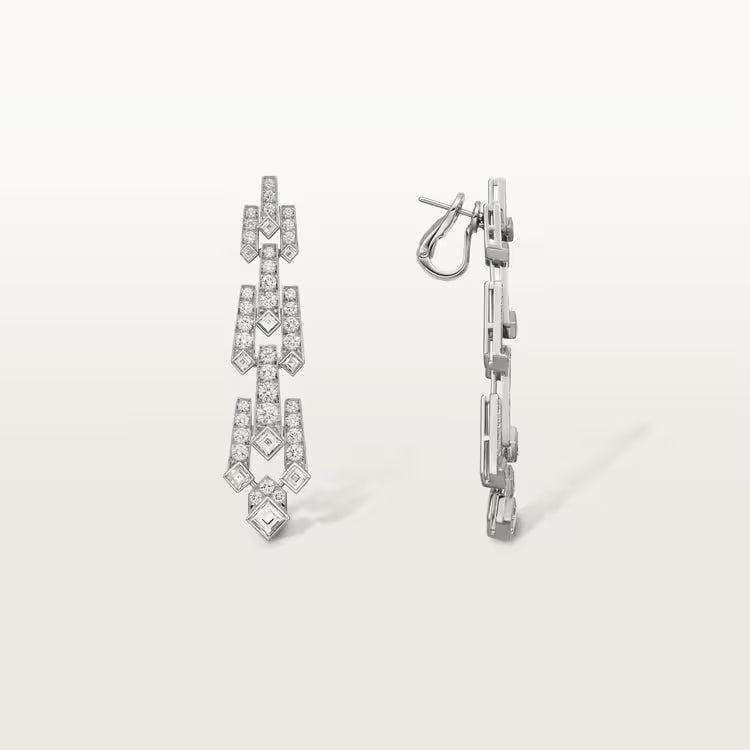 Celestial Geometric Diamond Drop Earrings