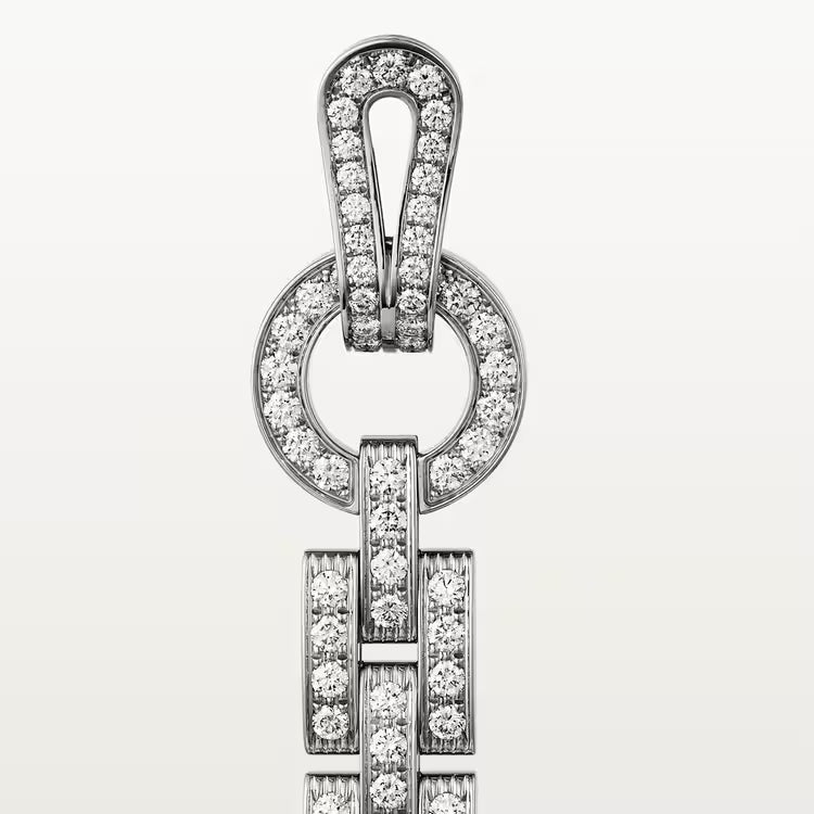 Geometric Link Diamond Drop Earrings