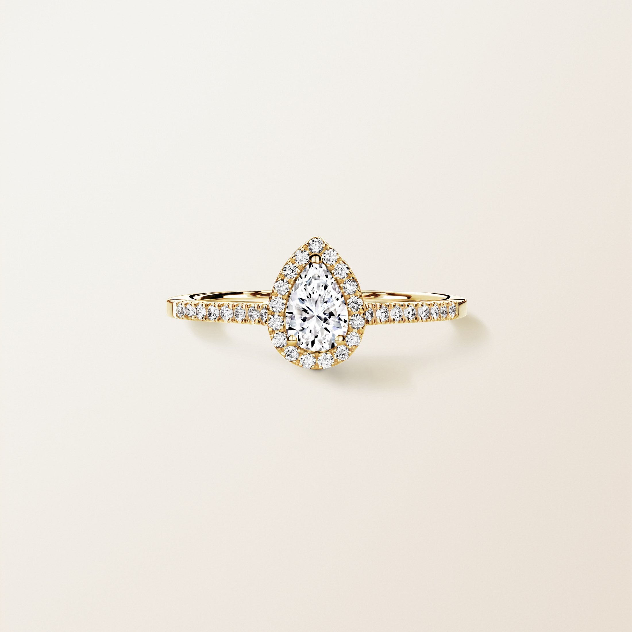 Retro Baby Ring with Paved Pear