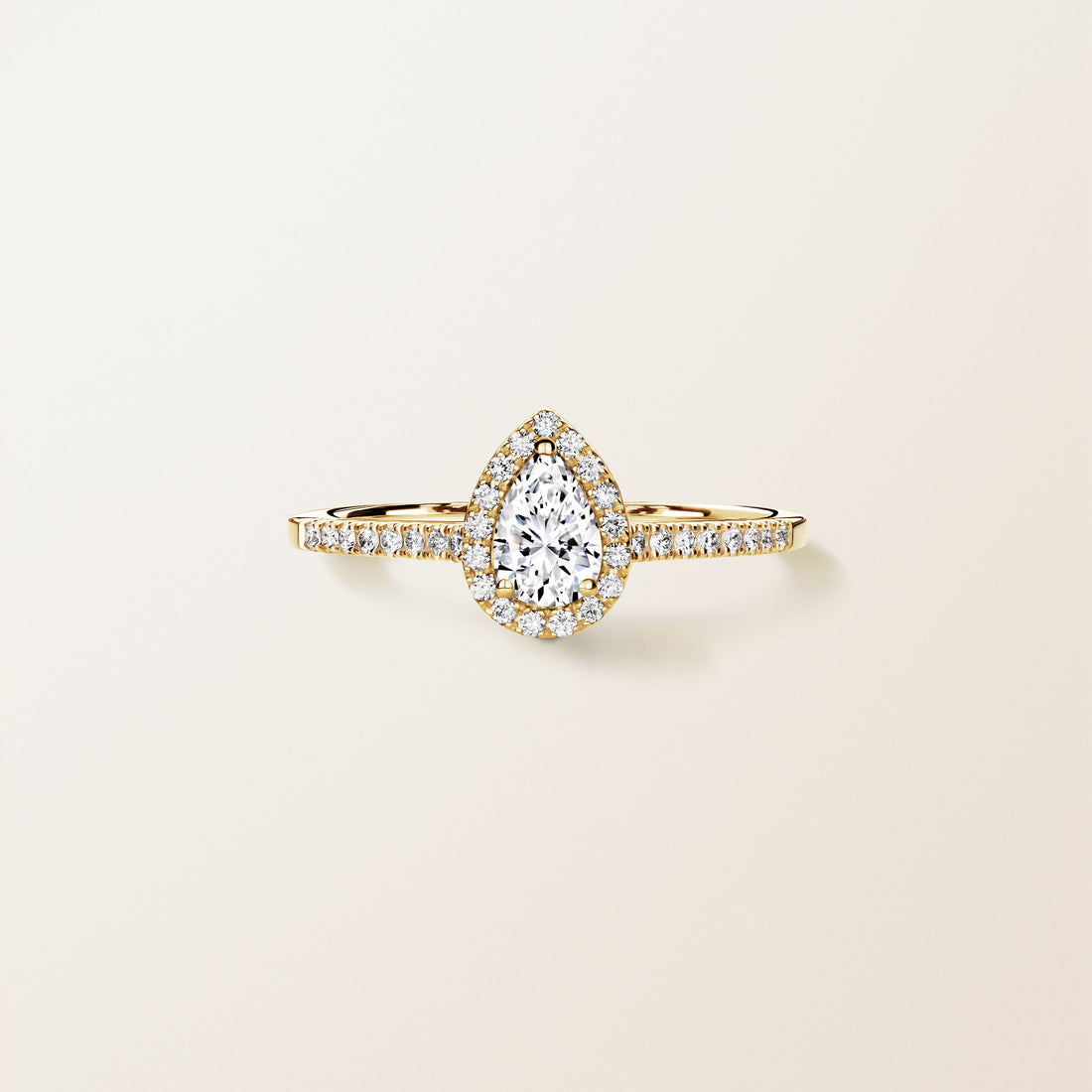 Retro Baby Ring with Paved Pear