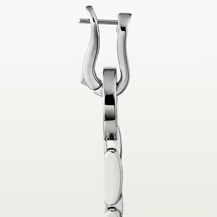 Geometric Link Diamond Drop Earrings
