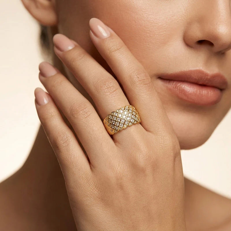 Celeste Lattice Diamond Ring