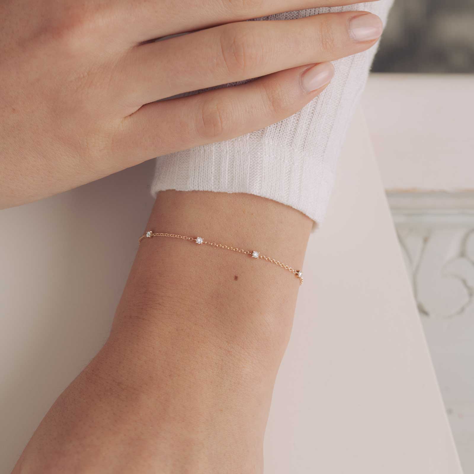 Stella — Rose Gold Diamond Station Bracelet