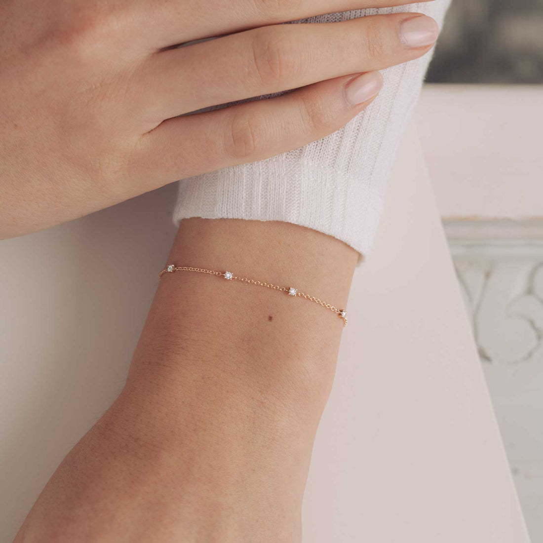 Stella — Rose Gold Diamond Station Bracelet